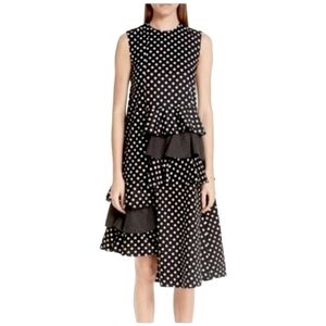 Paskal Black & White Asymmetric Polka Dot Dress NWOT